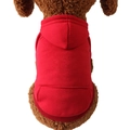Leuchtend roter Haustier-Kapuzenpullover aus Fleece für kleine Hunde und Katzen mit Tasche - S / Kapuzenpullover mit Tasche / Rot