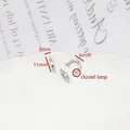 Silver S925 sterling silver earring hook with jump ring for DIY jewelry making - Style 3 Silver (Closed Ring)