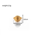 Adjustable golden stainless steel moon heart ring with sun texture and rope band design - Sun Heart (MN321)