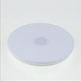 White plastic rotating cake turntable with non-slip concentric rings for baking decoration - 14cm (Mini) / White