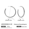 Orecchini a cerchio in acciaio inossidabile argento da 50mm, impermeabili e anallergici - Cerchio Liscio Argento 50mm (JDE0305082-S-50)