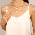 Chic multi-layer golden necklace with round pendants and elegant pearl accents - Gold Tone 3-Layer Multi-Circle Metal Pendant Necklace (KC Gold 8590)