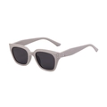 Cat eye polarized sunglasses in matte Morandi grey frame with sleek black lenses - C8 Solid Grey Frame Full Grey Lens