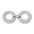 Macro shot of silver infinity connector clasp with sparkling pave-set cubic zirconia - Style-39 (Silver Pave Double Round/8-Shape)