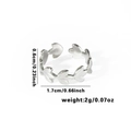 Silver leaf olive branch titanium steel ring with adjustable open band and matte finish - TYR0433 / Silver Olive Branch