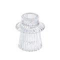 Vertical ribbed clear glass candle holder base for minimalist home table decoration - Vertical Style / Clear