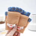 Brown and blue convertible knitted mittens with cute cartoon design for children - 3-9 Years / Number Duck-Yellow