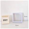 White 9x9cm square PE film suspension jewelry display box for anti-oxidation storage - 9*9*2 (No Base) / White