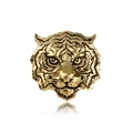 Vintage goldene Tigerkopf-Brosche aus poliertem Metall, detailliertes Design für Herren - Gold (D088-A)