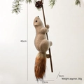 Lifelike 45cm squirrel ornament with pine cones for Christmas tree decoration - Large Squirrel Climbing Pole