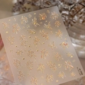 Adesivi per unghie a rilievo con fuochi d'artificio e farfalle in oro arcobaleno - M-1358 Abbronzatura + Colla di Gelatina