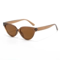 Fashionable tea brown cat eye sunglasses with transparent jelly frames and brown lenses - Dark Tea