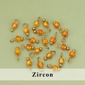 DIY jewelry making accessory featuring orange zircon stone with golden stainless steel loop - Orange Zirconia Style (17S) / 50 Pieces / Orange