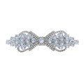 Silver bow hair clip with shimmering cubic zirconia crystals in an elegant design - Bowknot Shape Full Diamond Style (HS-J6735S)