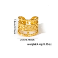 Detail showing height 1.8cm and width 2cm of a gold-plated multi-layer boho ring - Triple Layer Bead Hollow (TYR0282)