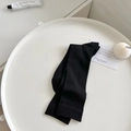 Summer cotton JK style crew socks in black with vertical stripe texture and mesh fabric - Black