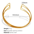 Minimalistische goudkleurige meerlaagse choker van gepolijst roestvrij staal - Goud (XL234)