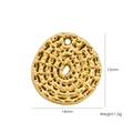 14K gold plated stainless steel textured round pendant with dimensions 15x14mm - 41 Textured Oval