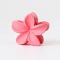 Pink plumeria flower hair claw clip with a matte resin finish for women and girls - 19 Matte Bright Pink
