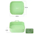 Tappetino quadrato in silicone verde chiaro per friggitrice ad aria 20x20cm con maniglie - Quadrato Verde 20cm