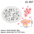 Stampo in silicone a fiori di pesco per resina e dolci con finitura fiore rosa - 1# Grappolo di fiori di ciliegio / Grigio