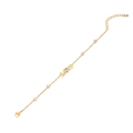 Gold MOM bracelet with heart gem and round stones for Mother's Day jewelry gift - Mom Heart Zirconia Bracelet (4#)