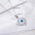 Collana malocchio argento con ciondolo blu e specifiche della catena 45cm - Argento (Z2494)