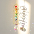 3D gold spiral wind spinner with rainbow crystal beads and sun catcher glass ball - Gold Spiral Multicolor Crystal Ball
