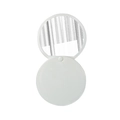 Portable white round folding vanity mirror with sliding cover design on white background - 7x7cm / White