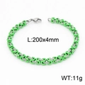 Bracciale intrecciato da 4mm in acciaio inossidabile verde e argento unisex - Bracciale Verde (KB148896-Z)