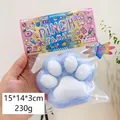 Blauer Katzenpfote-Pinch-Squishy, 230g weiches Silikon-Antistress-Spielzeug verpackt - Riesige Katzenpfote Blau