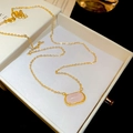 Macro shot of 18k gold plated necklace with a pink resin pendant in a gift box - Necklace-Gold-Pink (18K Gold Plated)