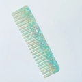 Elegant marble pattern acetate hair comb in blue, green and white marble texture - Small (A#) / Green (A#)