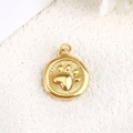 Ciondolo sole placcato oro con cuore in zircone e motivo a zampa per gioielli fai-da-te - Stile Impronta di Zampa / A0188 Oro