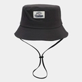 Detalle del sombrero de sol gris oscuro con parche de montaña y cordón ajustable - Talla única / Gris