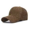 Casquette de baseball marron à chevrons avec un nœud en métal doré élégant - Réglable / café