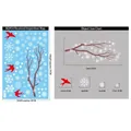 Christmas window decals with red birds and snowflakes, set dimensions shown 20x30cm - BQ454 Red Hummingbird