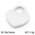 Hollow heart stainless steel pendant with crystal inlays, size 16x14mm and weight 1.5g - Silver Simple Heart Style (KLJ8562-Z)