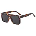 Gafas de sol deportivas cuadradas en carey con lentes de color gris oscuro - Montura Carey Lentes Grises