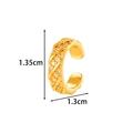 Golden star U-shaped ear cuff with cubic zirconia for non-pierced ears, size 1.35cm - Simple Single Row Zircon Style (2617-3#金)