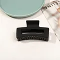 Matte black large rectangular claw clip for hair styling in a minimalist design - 8.5cm Rectangular - Matte Black