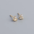 Pendientes de plata S925 con cristales de talla marquesa y redonda en acabado oro - Plata 925 / Dorado