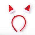 Christmas headband with red mini Santa hats, festive bells and soft plush fabric finish - 23# Bell Santa Hat