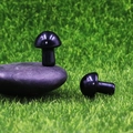Miniature 2cm black natural stone mushroom for flowerpot and aquarium decoration - Obsidian