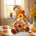 Gnomo autunnale con girasole e foglia d'acero, alto 20 cm per decorazioni del ringraziamento - Stile B