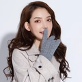 Gants en tricot gris pour femmes en laine d'alpaga avec motif torsadé et écran tactile - Taille unique / Doigt Complet / Gris Clair (Torsade)