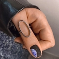 Anello aperto ovale vuoto minimalista in argento con design geometrico per donne - Anello Ovale Cavo Argentato