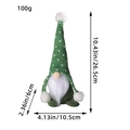 Green knit Christmas gnome decoration with dimensions 26.5cm height and star patterns - Green