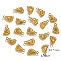 Golden stainless steel footprint charm for DIY jewelry measuring 10.5mm by 6.5mm - Footprint / Gold