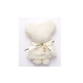 White teddy bear towel gift with Just For You ribbon and gold pearl charm - White Pineapple Texture Bear With Pearl Charm